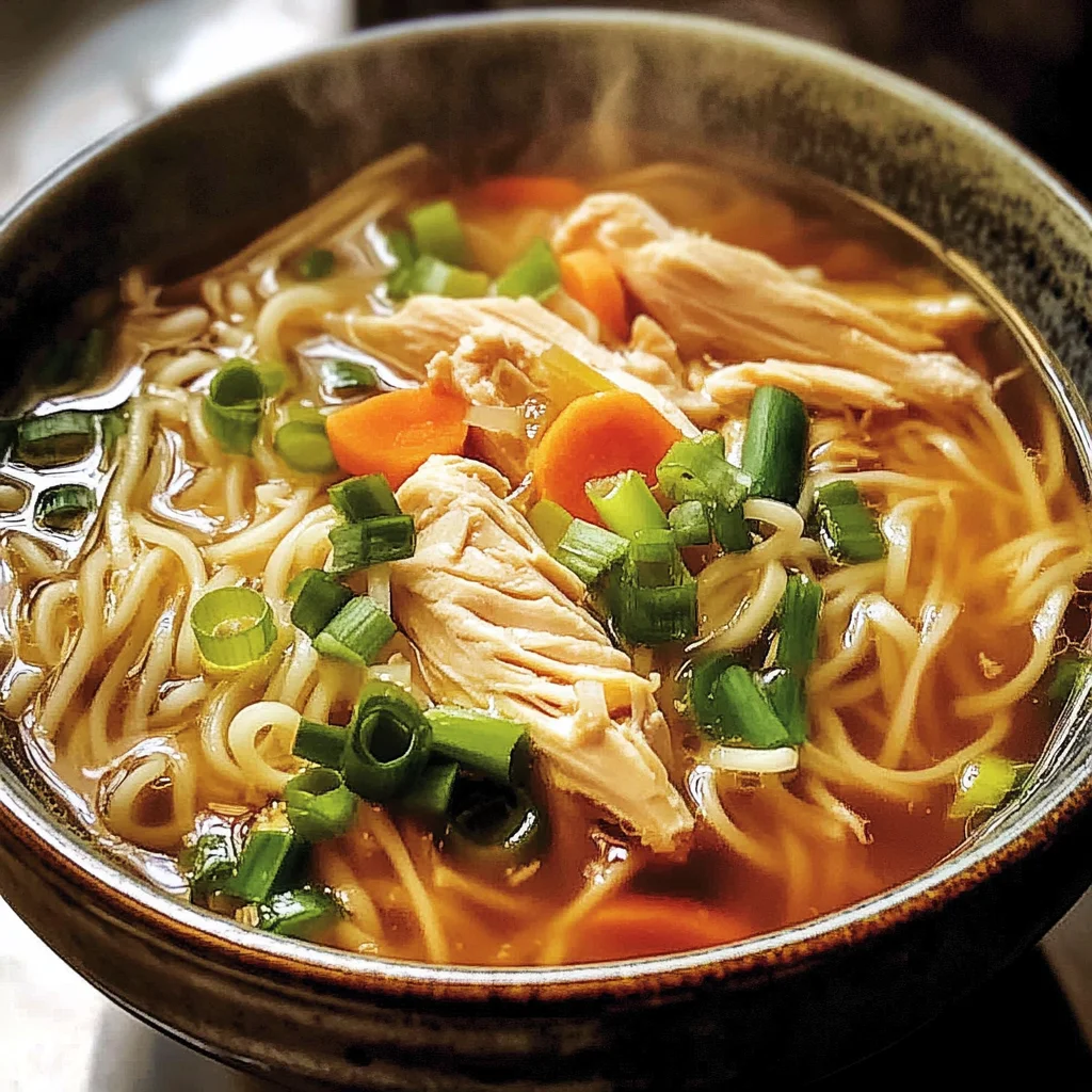 Aromatic Ginger Scallion Chicken Noodle Soup - Alrightwithme