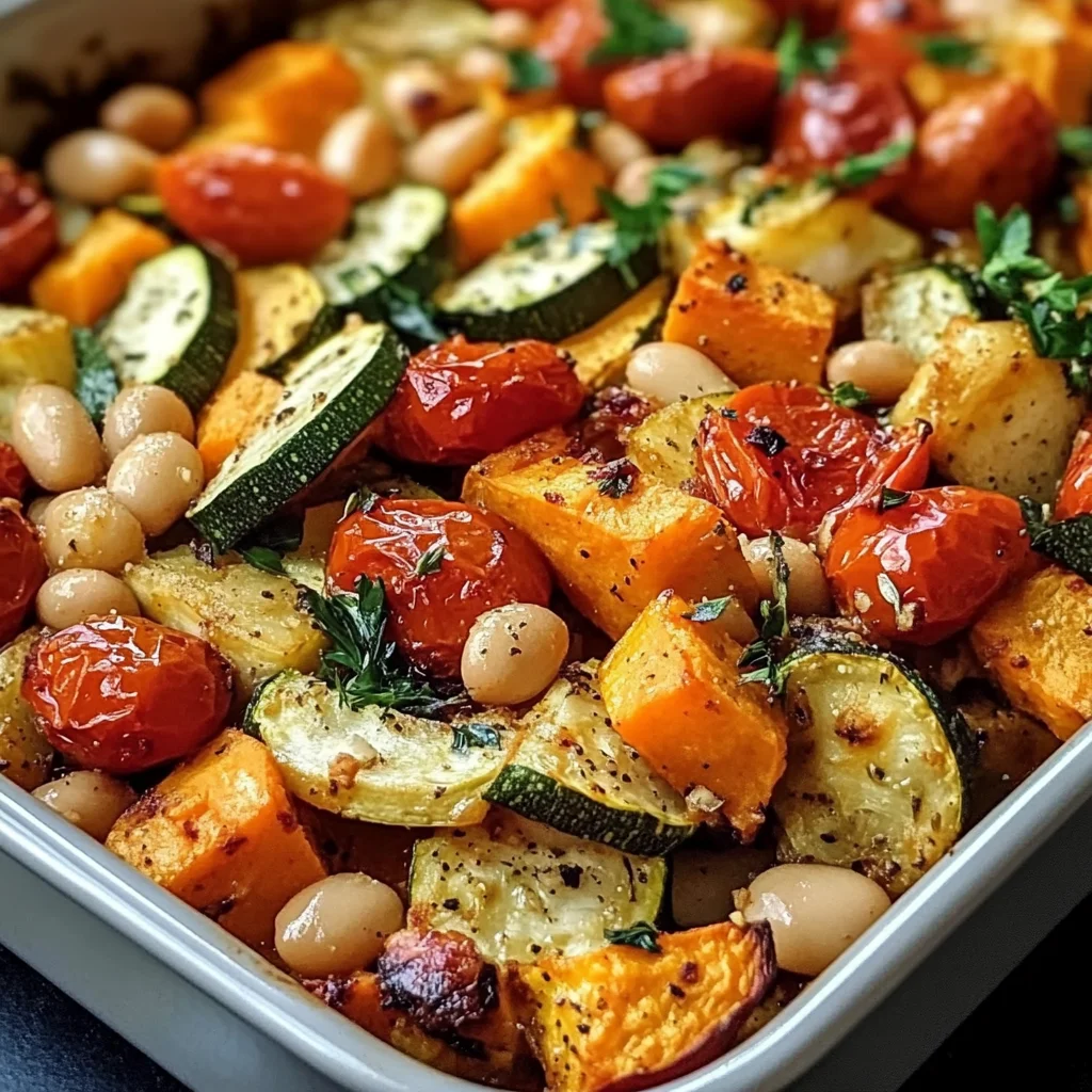 Rustic Roasted Vegetable Bake with Cannellini Beans