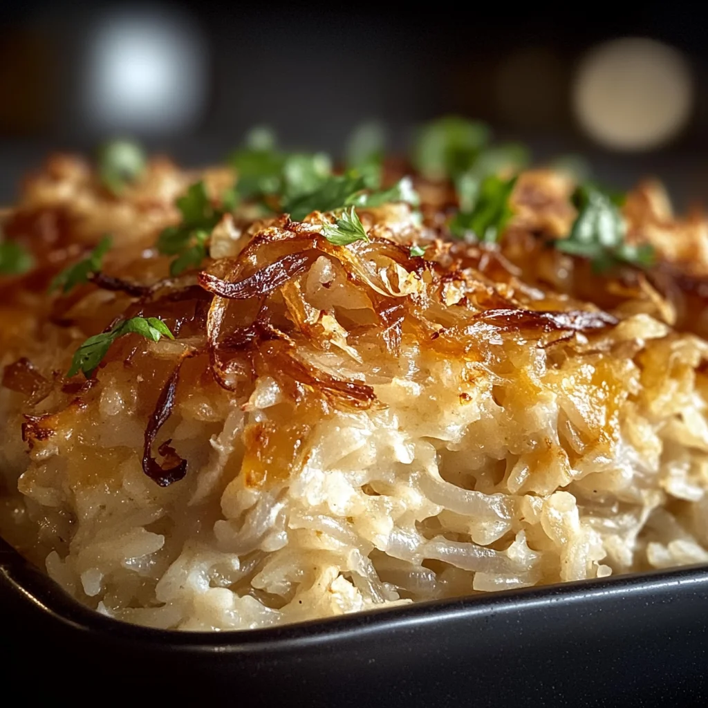 French Onion Chicken Rice Casserole