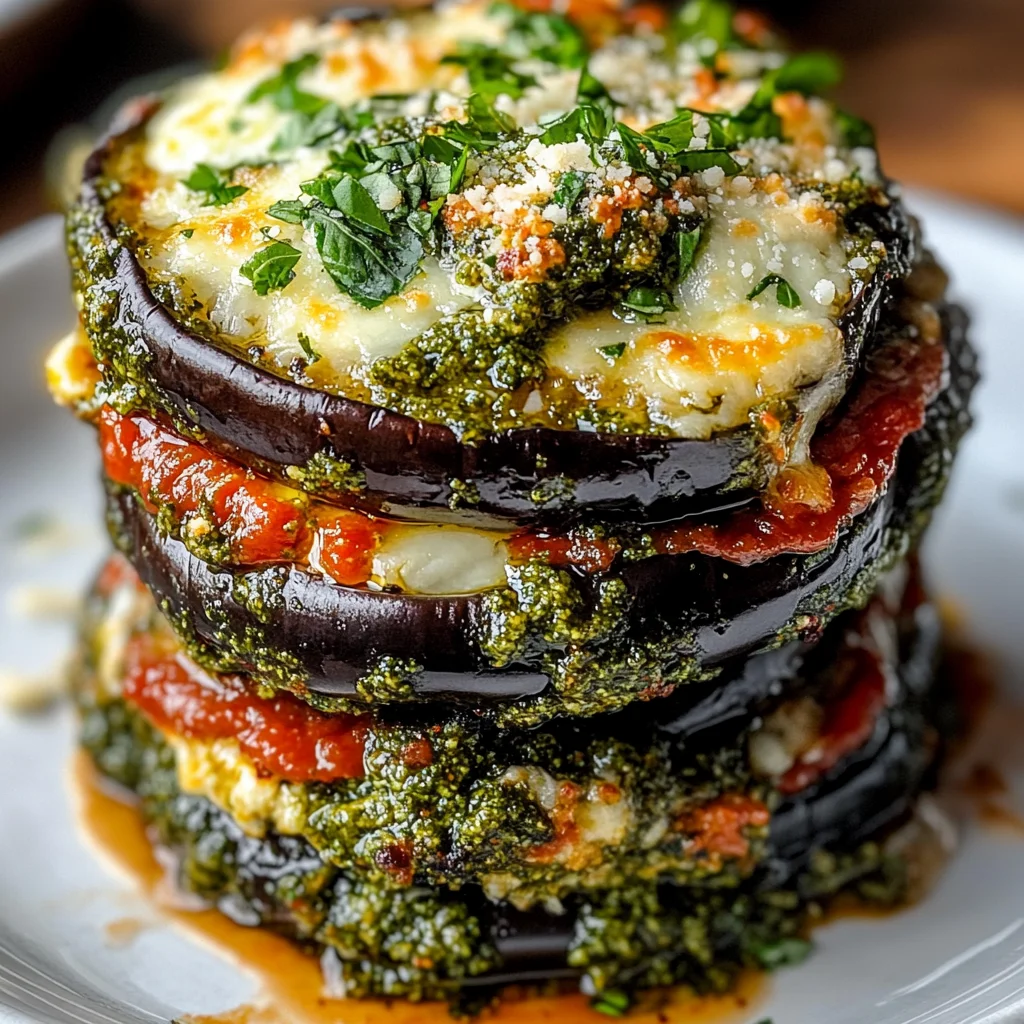 Italian Pesto Parmesan Eggplant Stacks: A Flavorful Recipe!