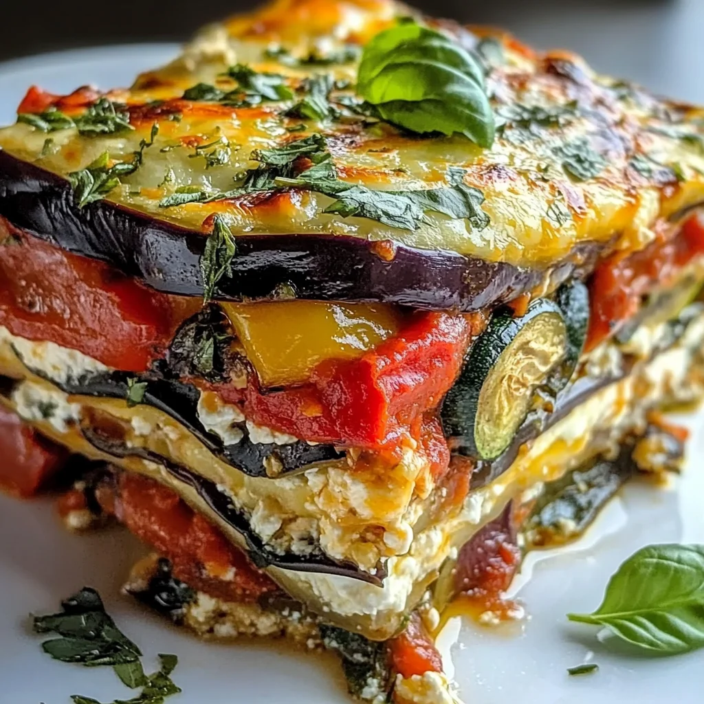 Layered Mediterranean Vegetable Lasagna with Creamy Ricotta