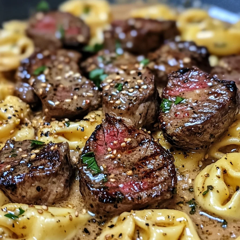 One-Pan Cowboy Butter Tortellini Steak Bites Recipe