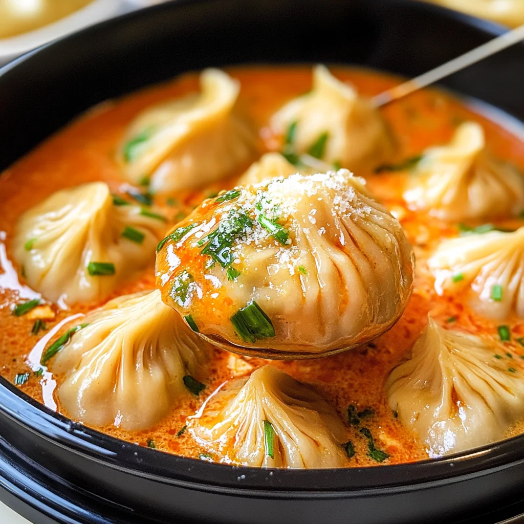 Soup Dumplings in Creamy Gochujang Sauce