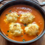 Tomato Soup with Cheese Dumplings