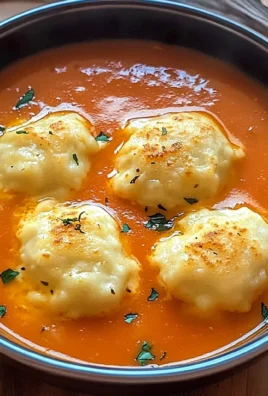 Tomato Soup with Cheese Dumplings