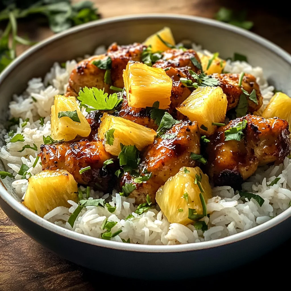 30 Minute Pineapple Chicken with Coconut Rice
