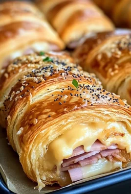 Baked chicken ham and Cheese Croissants
