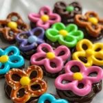 Chocolate Covered Pretzel Flowers