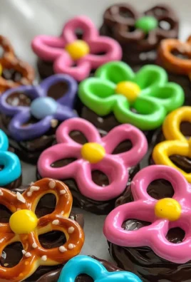 Chocolate Covered Pretzel Flowers