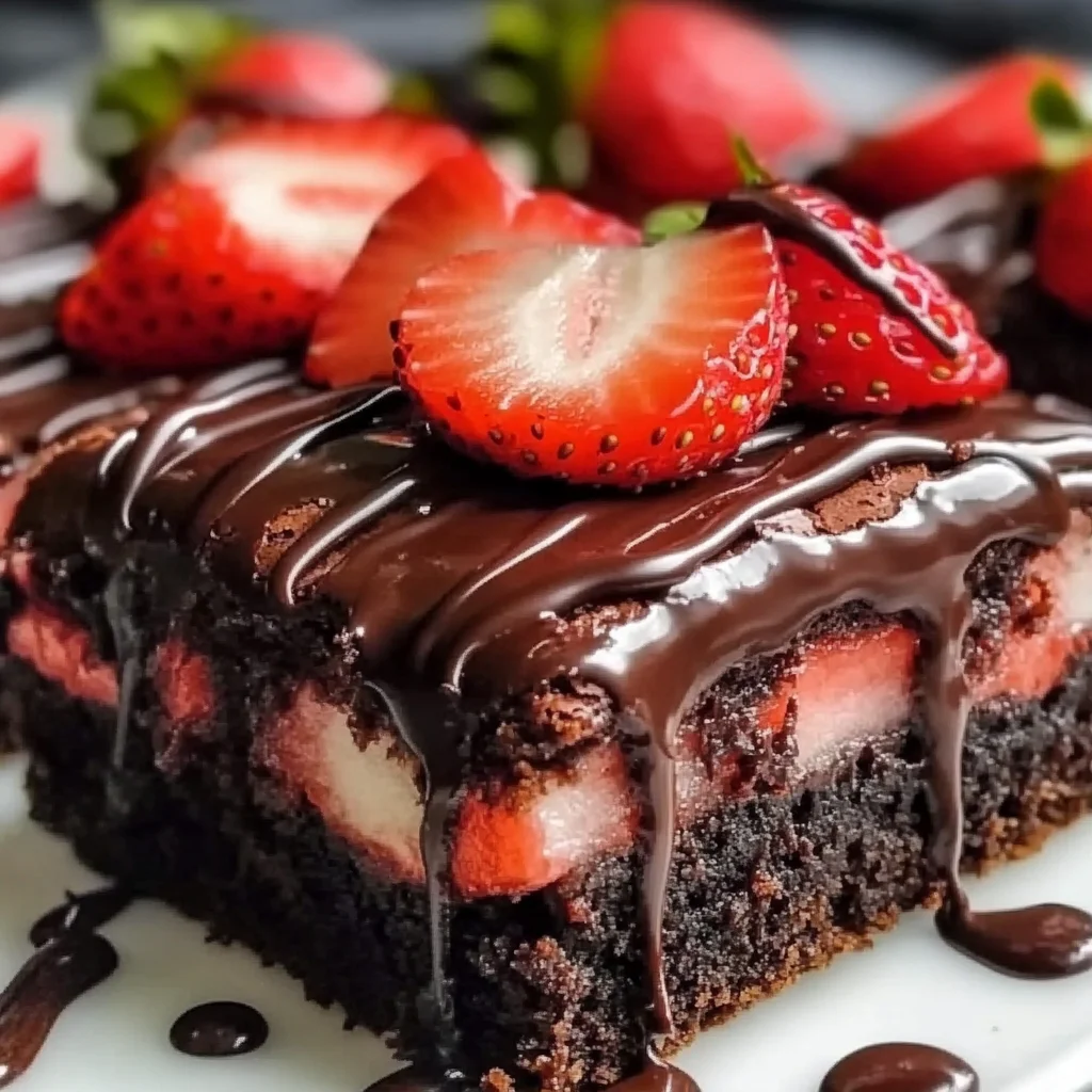 Chocolate Covered Strawberry Brownies