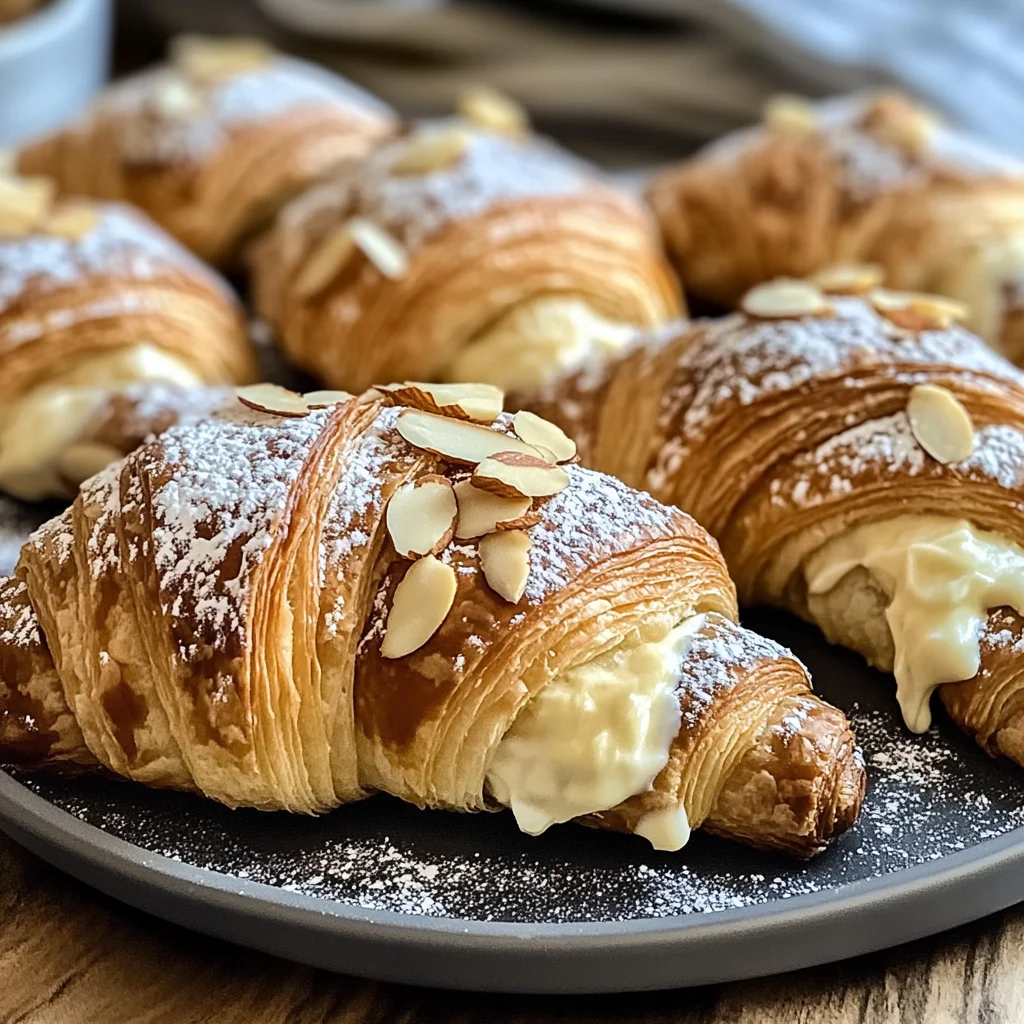 Delicious Mini French Croissants Filled with Almond Cream
