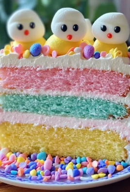 Easter Peep Cake with Multi-Colored Layers