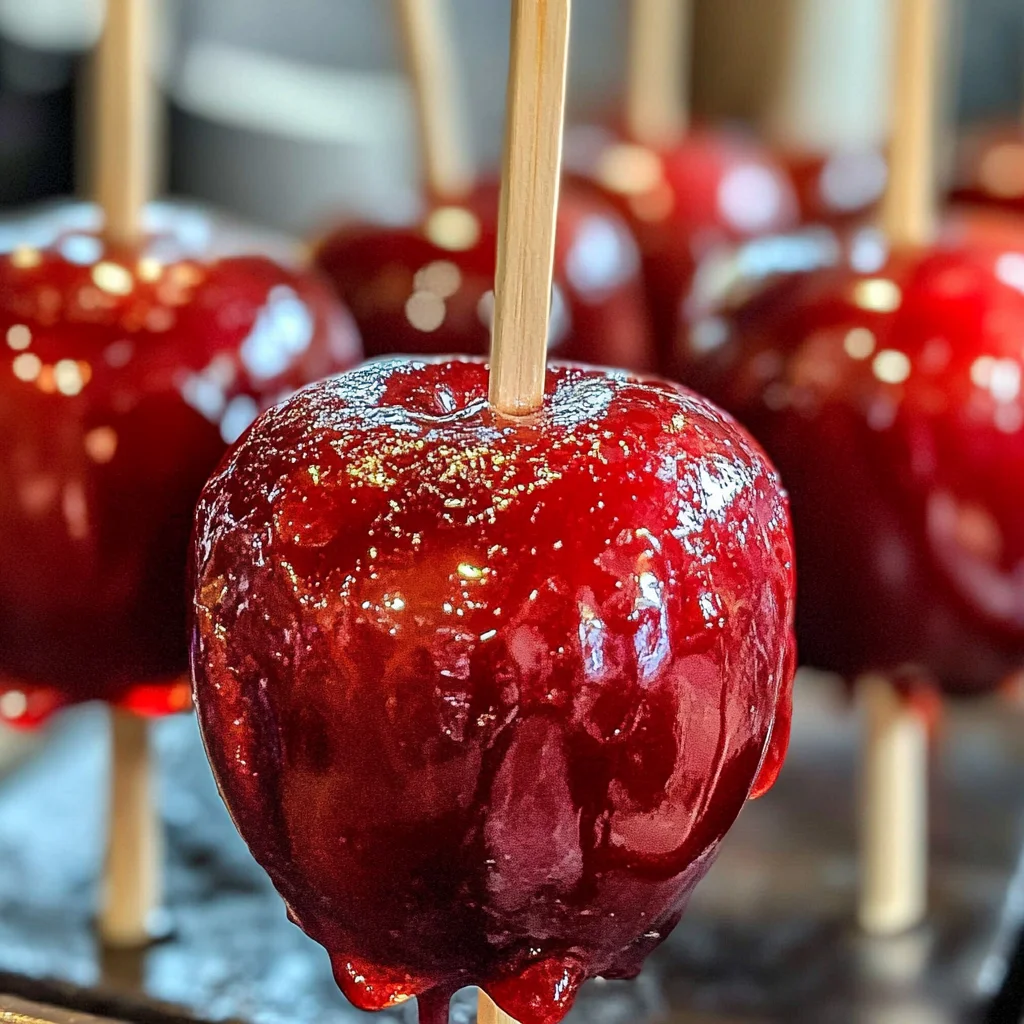 Homemade Candy Apples With Red Food Coloring