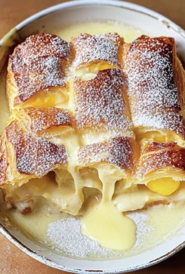 Lemon and custard croissant pudding