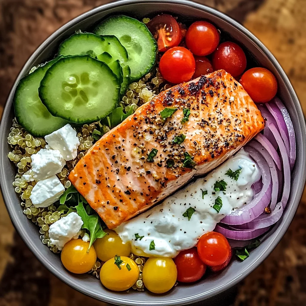 Mediterranean Salmon Bowl: Quick, Fresh, and Family-Friendly