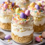 Mini Easter Cheesecake Jars - A Cute, No-Bake Spring Dessert