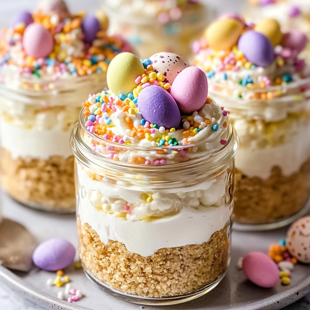 Mini Easter Cheesecake Jars - A Cute, No-Bake Spring Dessert