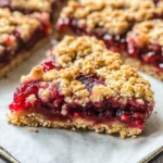 Raspberry Bars with Oatmeal Crumble Topping