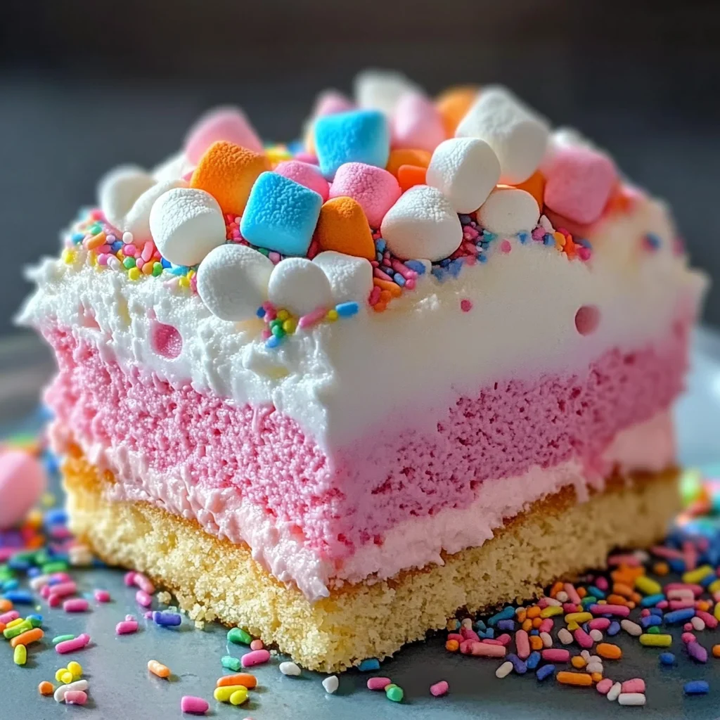 Bubblegum Cloud Slice Dessert: A Sweet Indulgence
