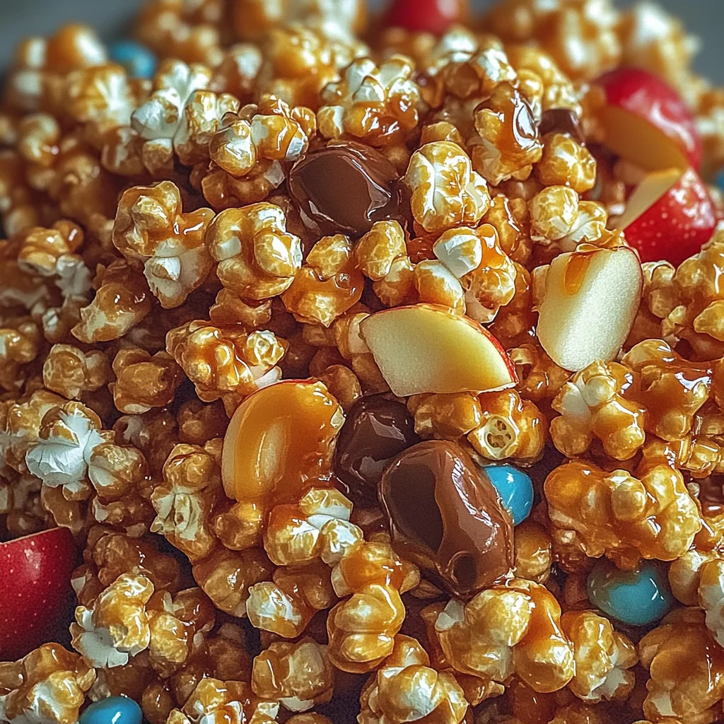 Caramel Candy Apple Popcorn
