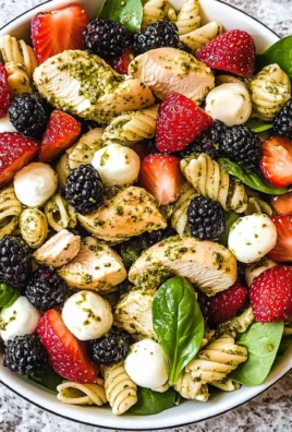 Chicken and Berry Pesto Pasta Salad