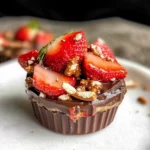 Chocolate strawberry pretzel fudge cups