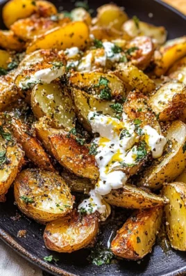 Crispy Oregano Roasted Potatoes with Creamy Feta Sauce