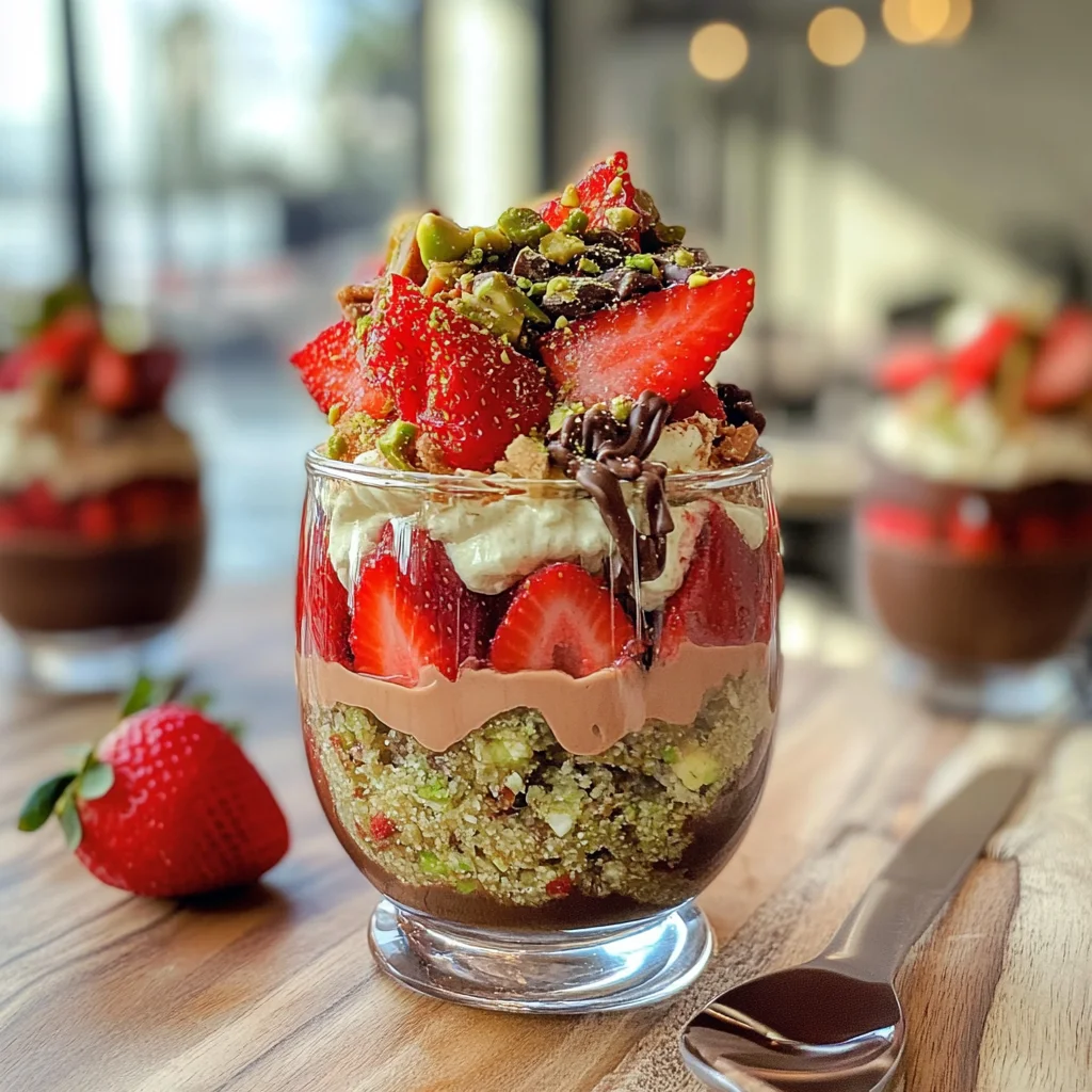 Dubai Chocolate covered Strawberry in a cup