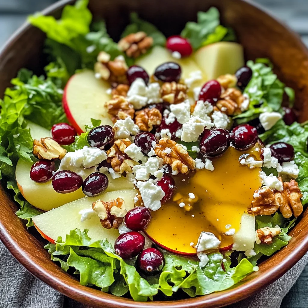 Festive and Delicious Apple Cranberry Walnut Salad with Easy Dressing