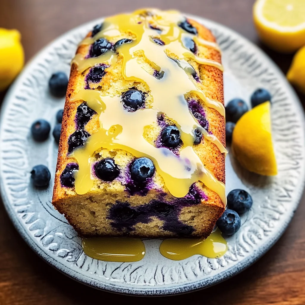 Lemon Blueberry Bread with Glaze