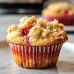 Quick Strawberry Muffins with Crumble Topping