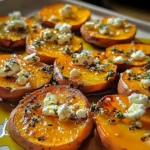 Roasted Sweet Potato Rounds with Feta and Honey