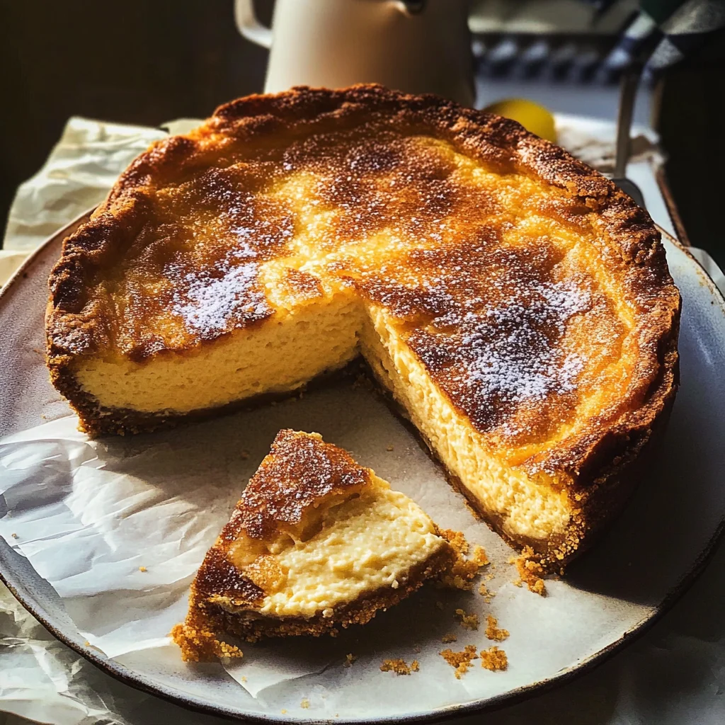 Simple Lemon Sugar Burnt Basque Cheesecake