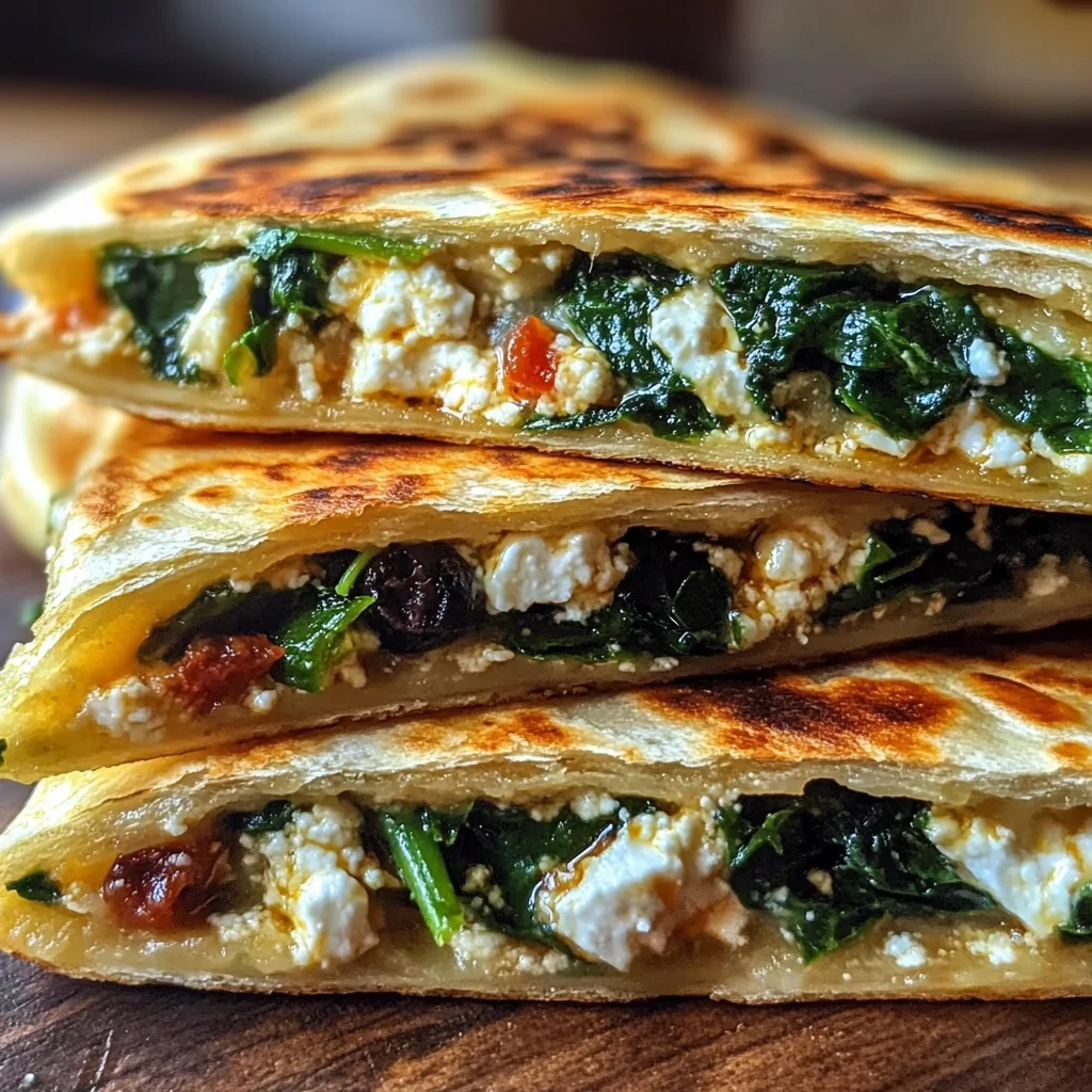Spinach and Feta Quesadillas Recipe