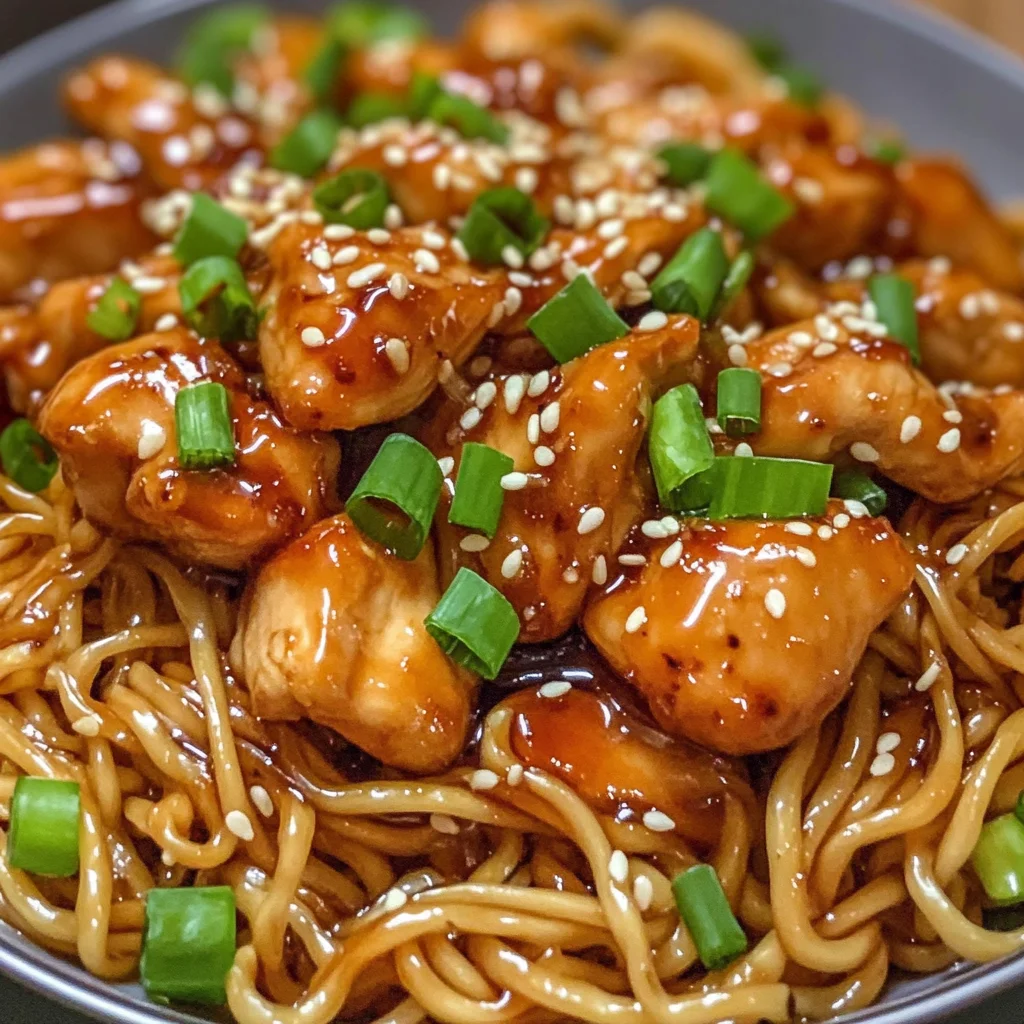 Sticky Garlic Chicken Noodles