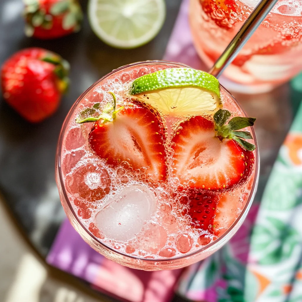 Strawberry Rose Gin Fizz