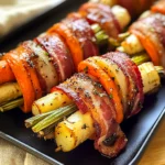 Turkey Bacon Wrapped Vegetables with Sweet Maple Glaze Magic