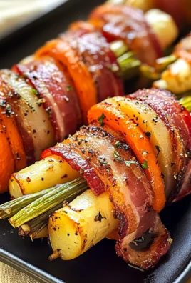 Turkey Bacon Wrapped Vegetables with Sweet Maple Glaze Magic