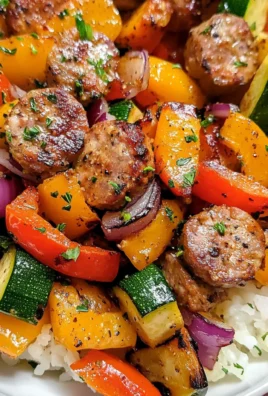 10 Minute Air Fryer Chicken Sausage and Veggies