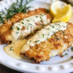 Almond Flour Crusted Fried Rockfish Fillets with a Lemon Cream Sauce
