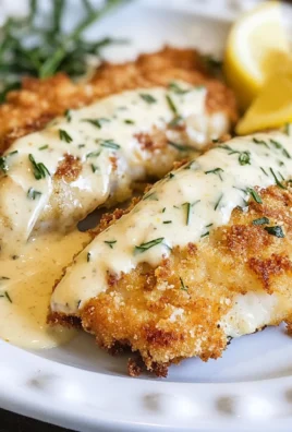 Almond Flour Crusted Fried Rockfish Fillets with a Lemon Cream Sauce
