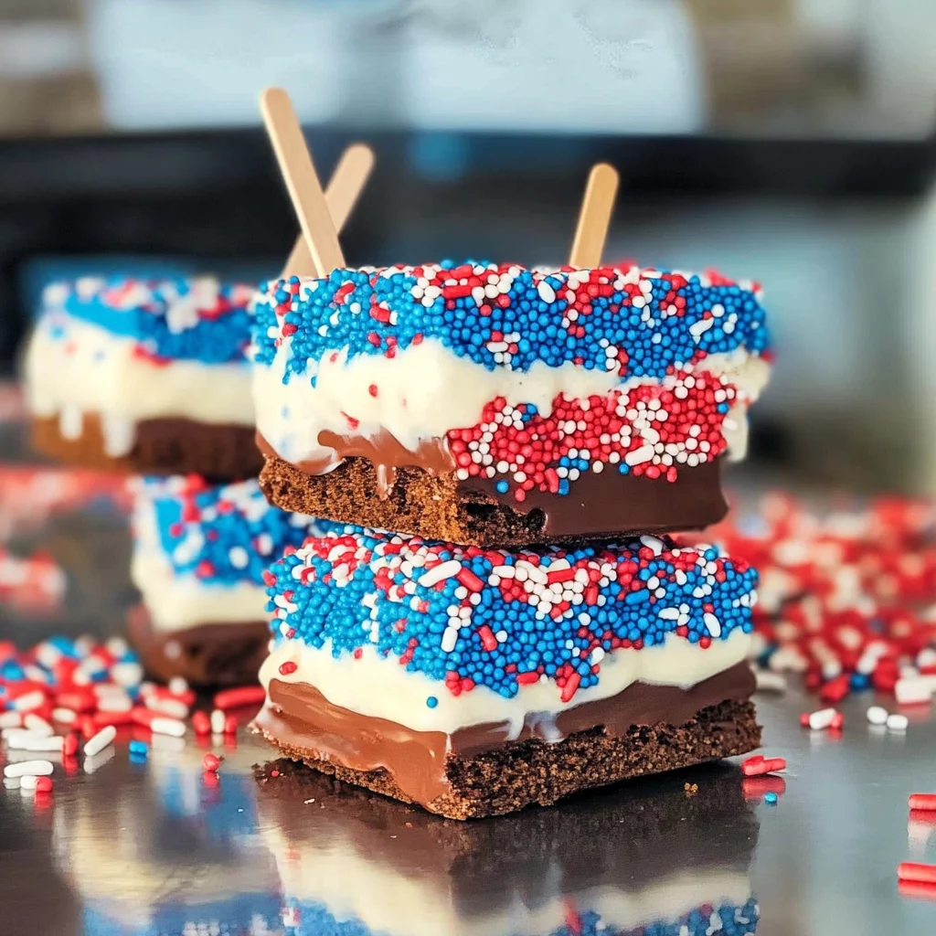 Easy Red, White and Blue Ice Cream Sandwiches