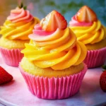 Mango Strawberry Sunset Cupcakes Recipe