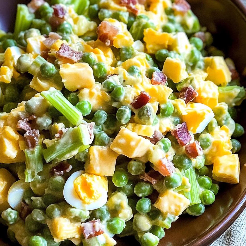 Old Fashioned Frozen Green Pea Salad with Eggs