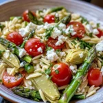 Orzo Salad With Asparagus, Artichoke Hearts & Feta