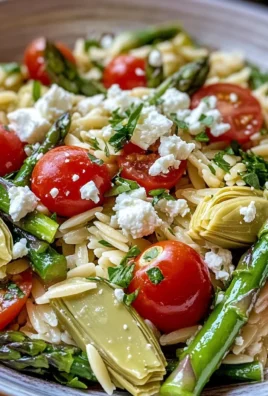 Orzo Salad With Asparagus, Artichoke Hearts & Feta