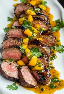 Perfect Grilled beef Tenderloin with Mango Chutney