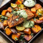 Sheet Pan Chipotle Salmon with Cilantro Lime Special Sauce