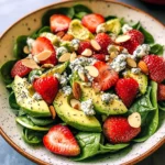 Strawberry Avocado Spinach Salad with Poppyseed Dressing