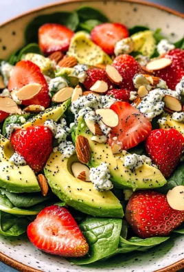 Strawberry Avocado Spinach Salad with Poppyseed Dressing